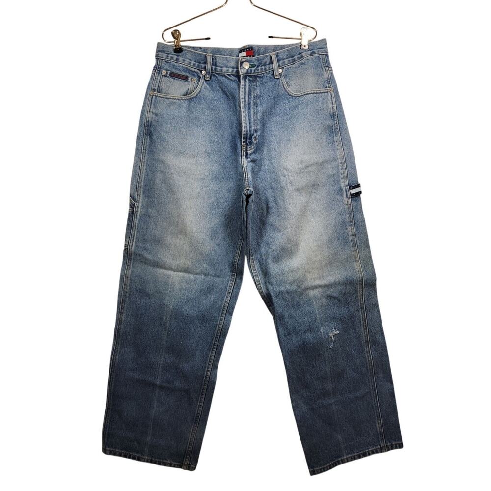 Vintage Tommy Hilfiger Cargo Carpenter Jeans Denim 90s 34x30 Streetwear